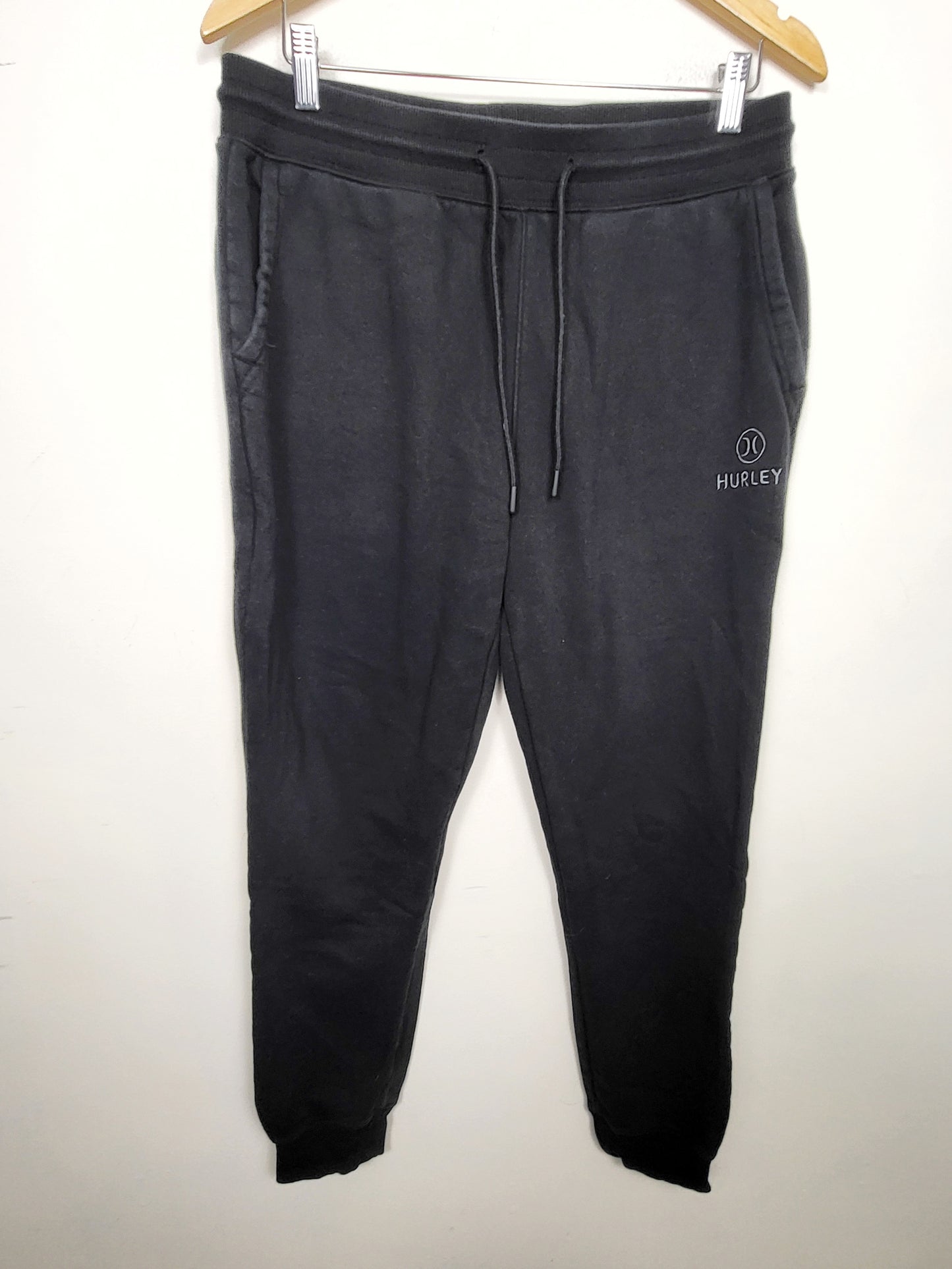 Hurley black fleecy lined joggers. Size medium