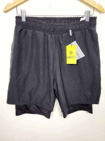 NEW - Gym Addict black "Element" shorts. Size medium