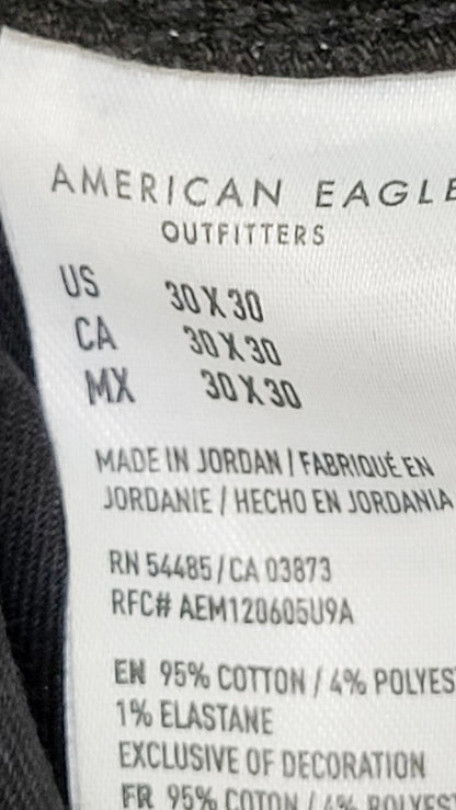 American Eagle black distressed slim fit Airflex+ jeans. Size 30x30