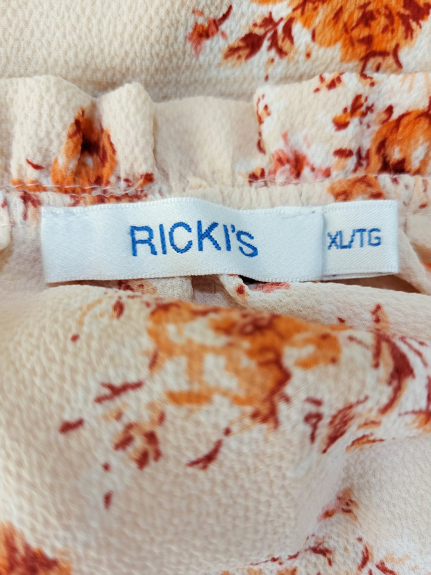 Rickis pale pink floral sleeveless top. Size XL