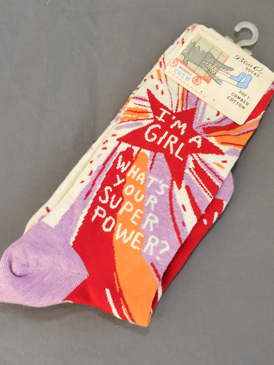 NEW - Blue Q crew socks. Fits women's size 5 to 10 shoe size