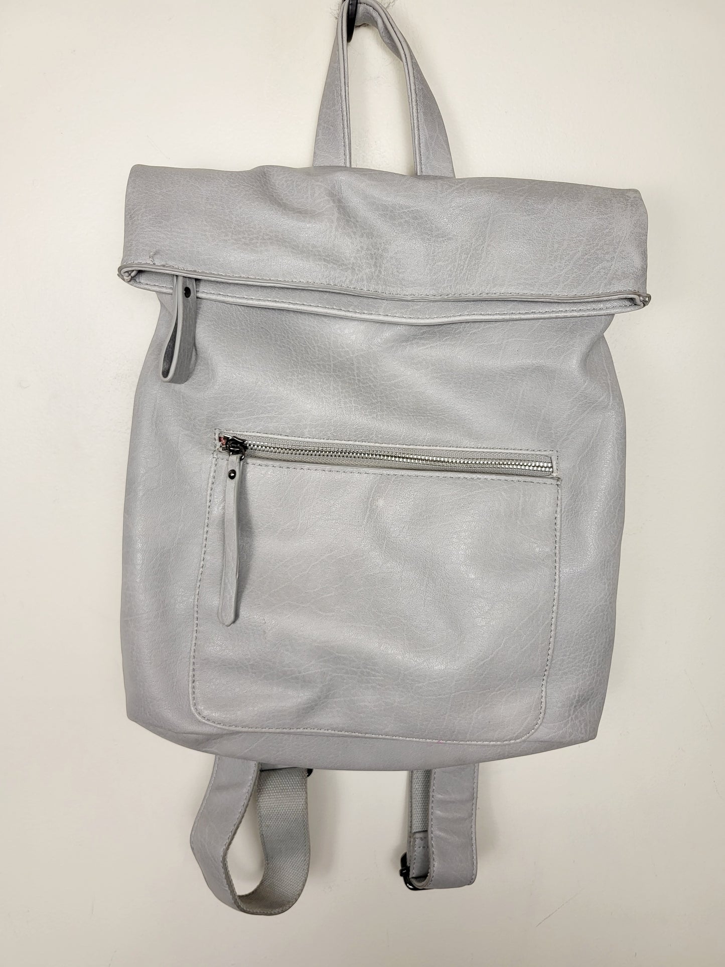 Urban Expressions gray vegan leather Lennon backpack