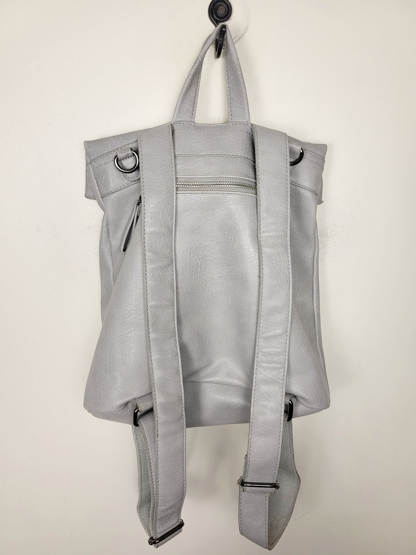 Urban Expressions gray vegan leather Lennon backpack