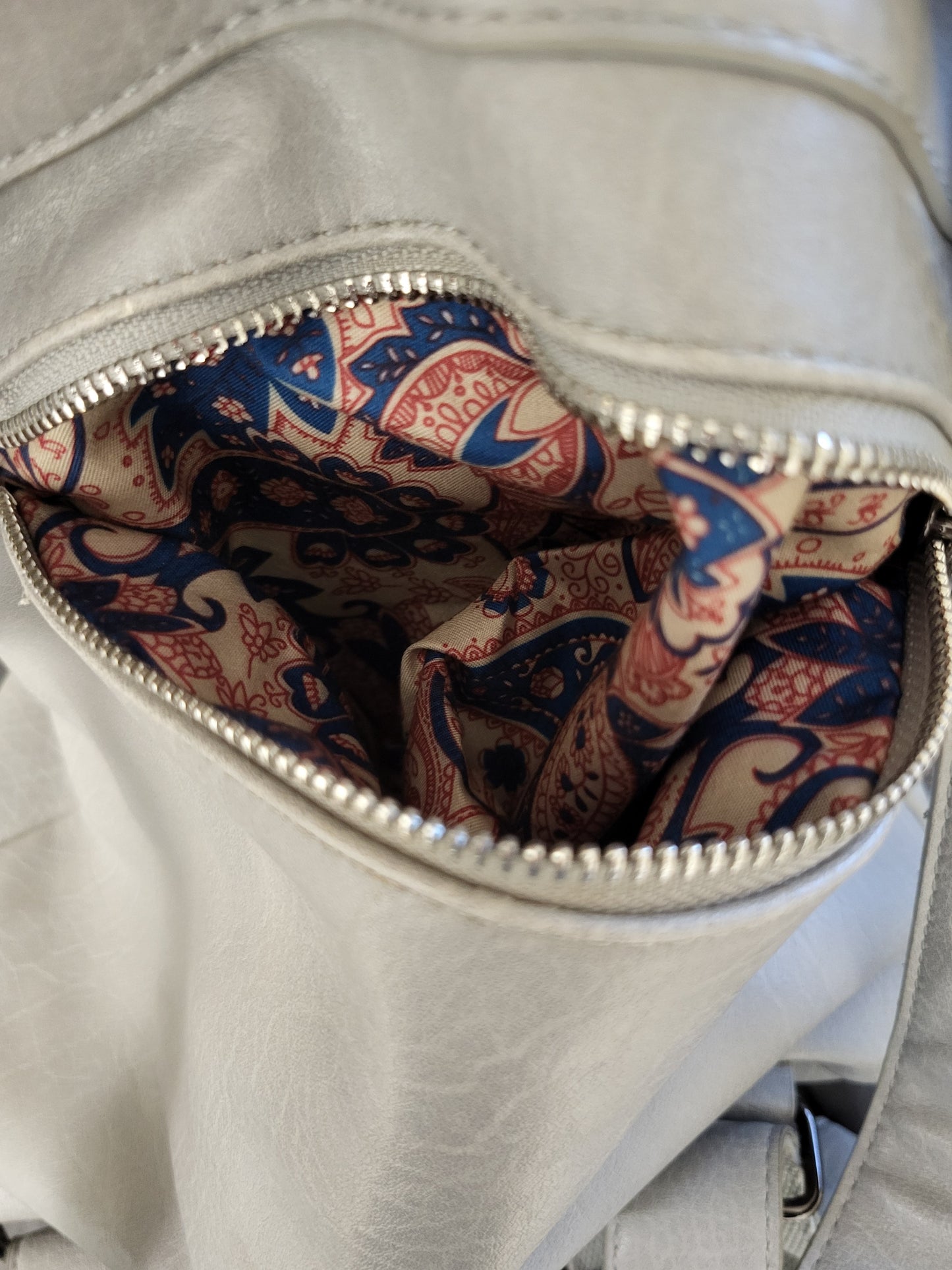 Urban Expressions gray vegan leather Lennon backpack