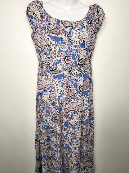 Blue patterned summer dress. Size medium