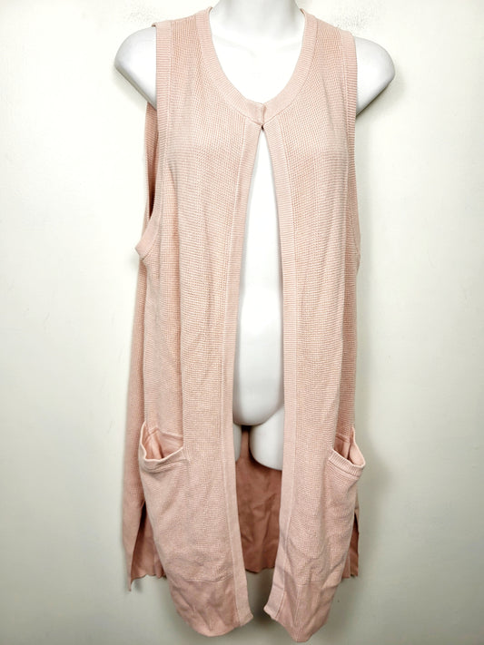 NEW - Fig Clothing pink waffle knit "Lax Cardigan" sweater. Size medium