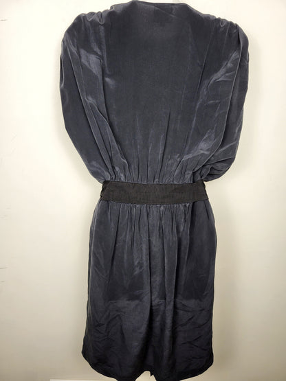 Anthropologie Laurel black 100% silk shift dress. Size small