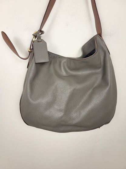 DKNY Bessie Medium Hobo Bag in Gray Pebbled Leather