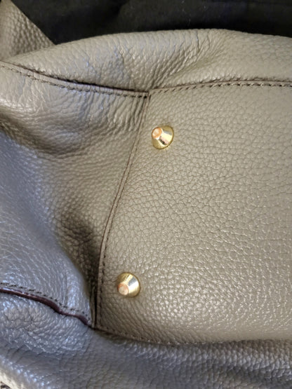 DKNY Bessie Medium Hobo Bag in Gray Pebbled Leather