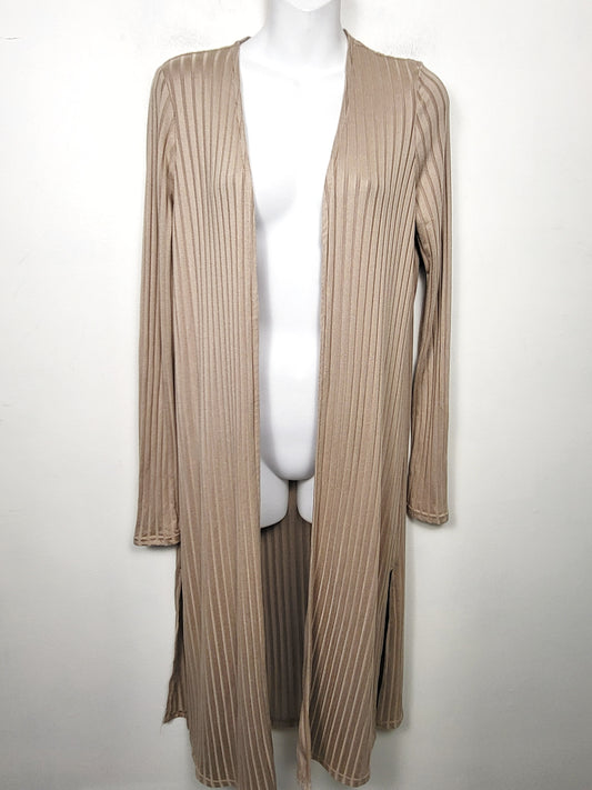 Forever 21 beige ribbed long cardigan. Size small