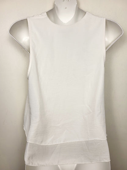 H and M cream coloured drapey chiffon sleeveless top | Size 4