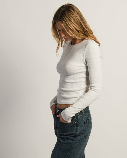 Harlow grey ribbed mock neck crop top. Size XS