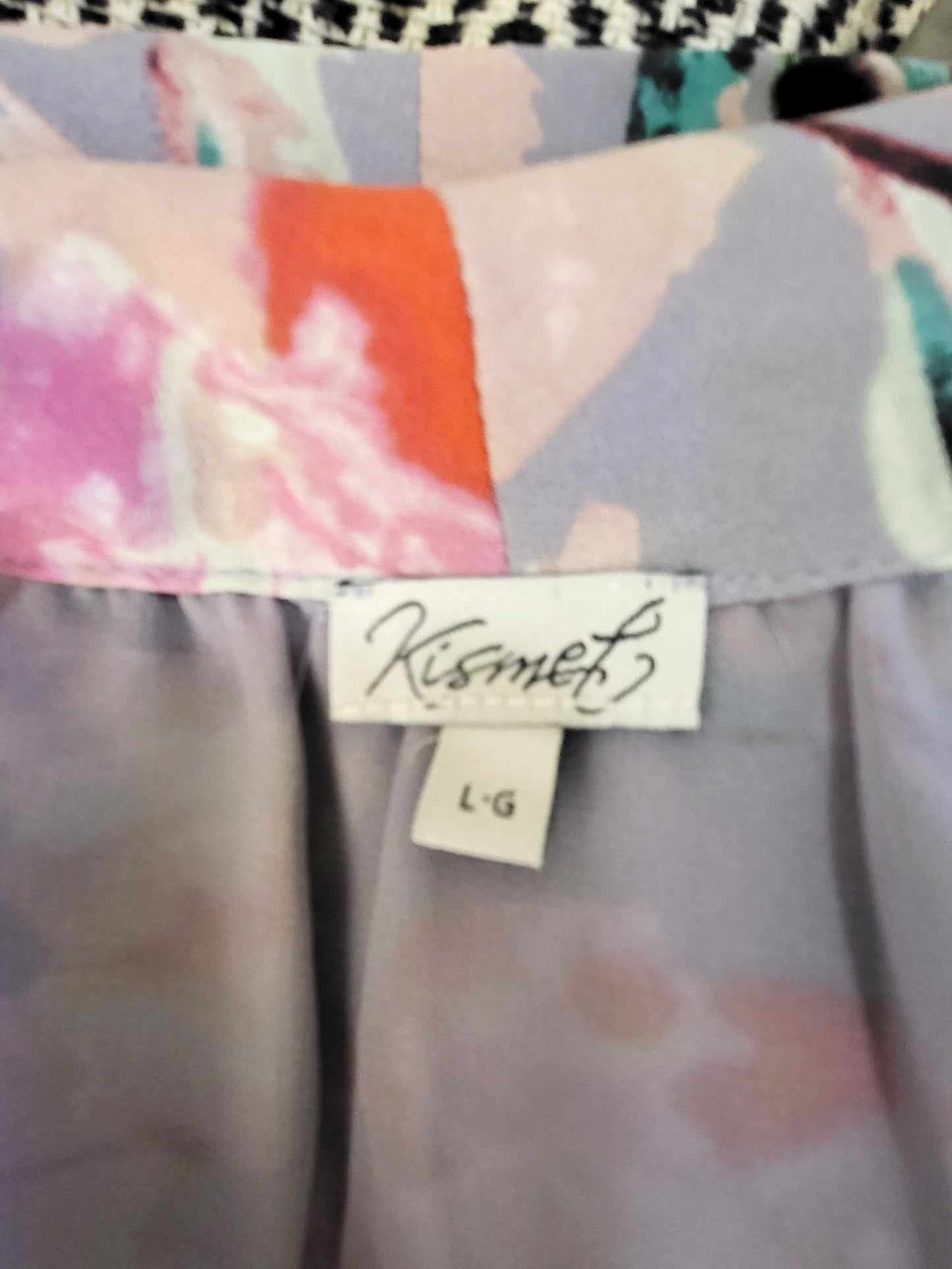 Kismet lavender floral print sleeveless dress with tie | Size LARGE