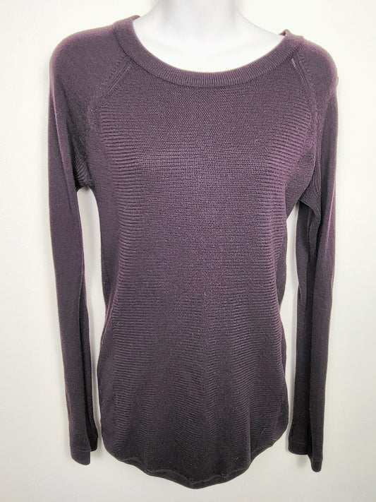 Lululemon Sit in Lotus cashmere sweater in black Cherry colour | Sizes like a SMALL