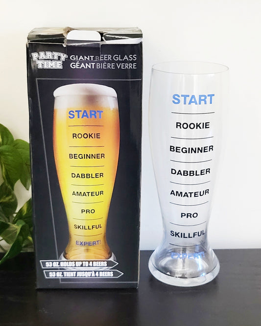 NEW - Party Time 53 oz. novelty beer glass (sorry,no shipping)