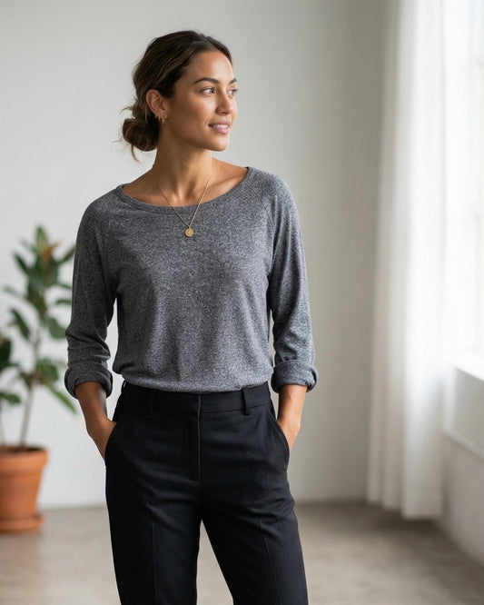 TNA grey lightweight knit top | Size SMALL