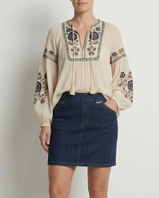 Northern Reflections Y2K denim skirt with built in bicycle shorts | Size MEDIUM