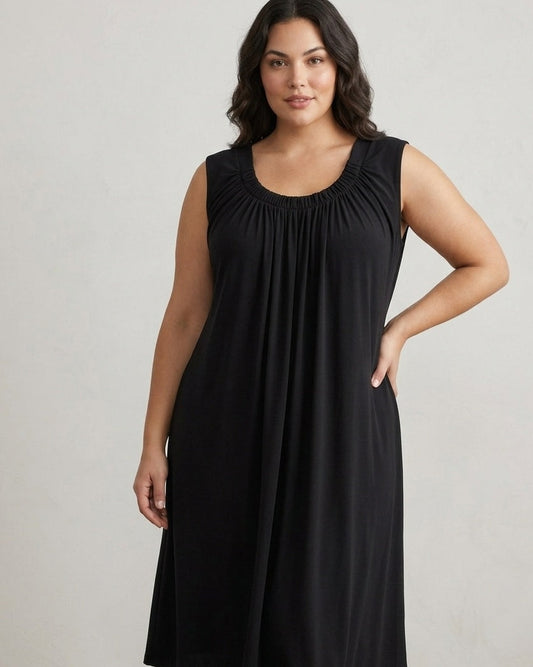 Bandolina black ruched scoop next dress | Size 12