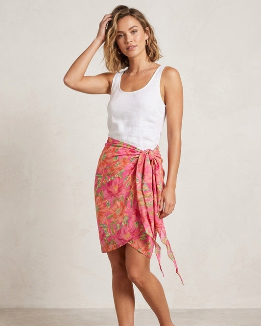 Beach Riot pink floral print sarong / beach cover-up | ONE SIZE fits all