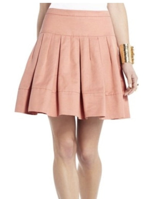 BCBGMaxAzria pink pleated mini skirt | Size XS