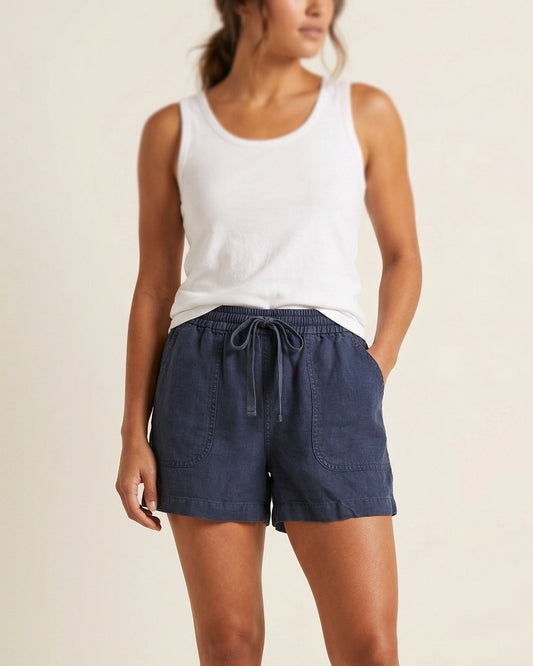 J. Crew Point Sur navy linen blend shorts | Size SMALL