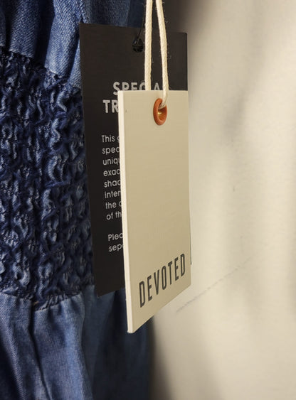 NEW - Devoted smocked denim look Tencel dress | Size XL