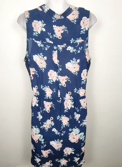Ardene blue floral print sleeveless dress| Size LARGE
