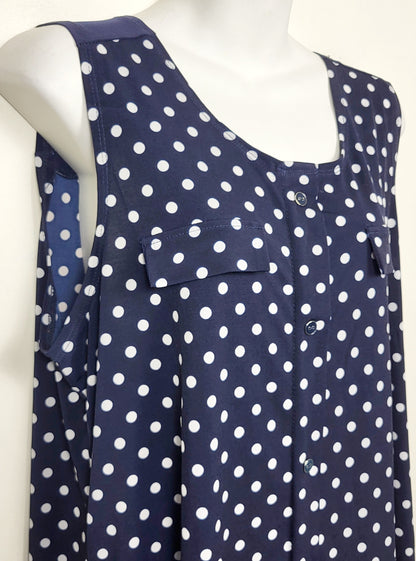 Diana Bell navy polka dot sleeveless top | Size XL