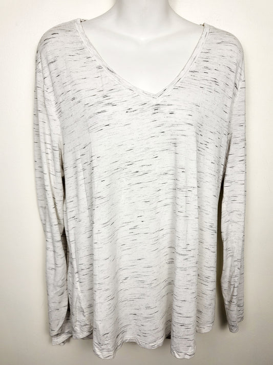 Old Navy white and grey marled "Luxe" top | Size XL