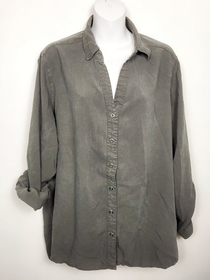 Workshop Republic green Lyocell top (more olive green than looks in photo) | Size 1X