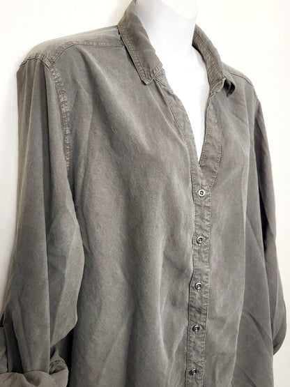 Workshop Republic green Lyocell top (more olive green than looks in photo) | Size 1X