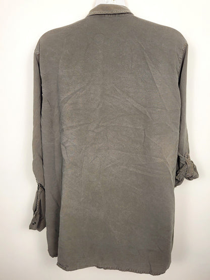 Workshop Republic green Lyocell top (more olive green than looks in photo) | Size 1X