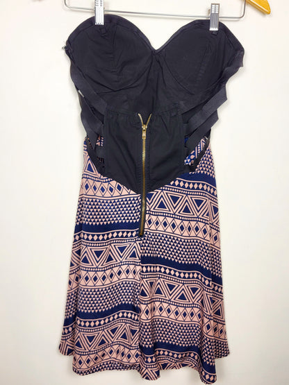 Lovely Girls corset style mixed media strapless mini dress | Size LARGE