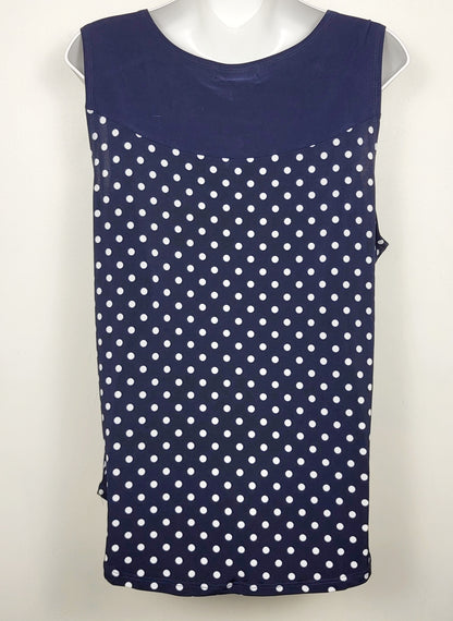 Diana Bell navy polka dot sleeveless top | Size XL