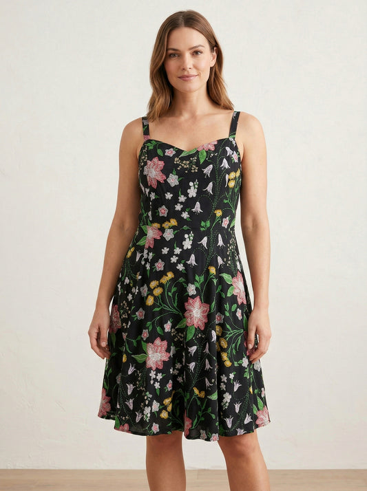 Old Navy black floral print dress | Size LARGE