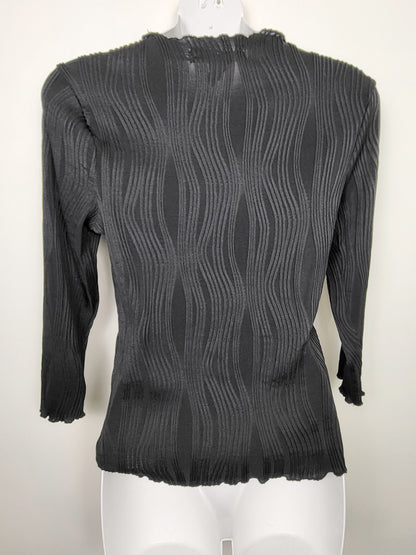 Many Thanks black textured top | Size MEDIUM
