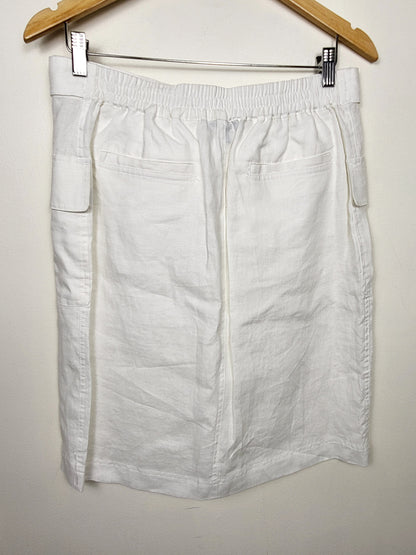 Lord and Taylor white 100%  linen wrap style utility pencil skirt | Size 6