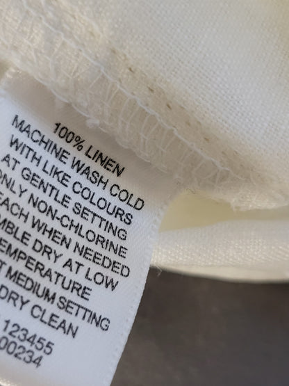 Lord and Taylor white 100%  linen wrap style utility pencil skirt | Size 6
