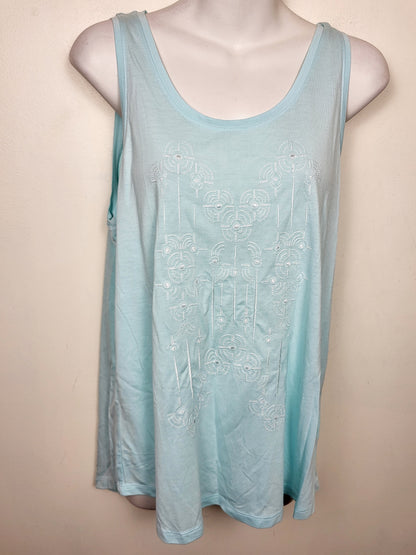 NEW - Old Navy blue embroidered sleeveless rayon top | Size MEDIUM