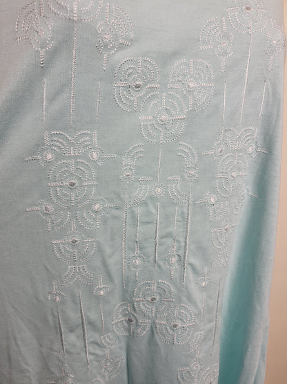 NEW - Old Navy blue embroidered sleeveless rayon top | Size MEDIUM