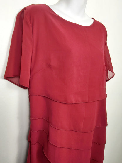 Red tiered special occasion dress | Size LARGE