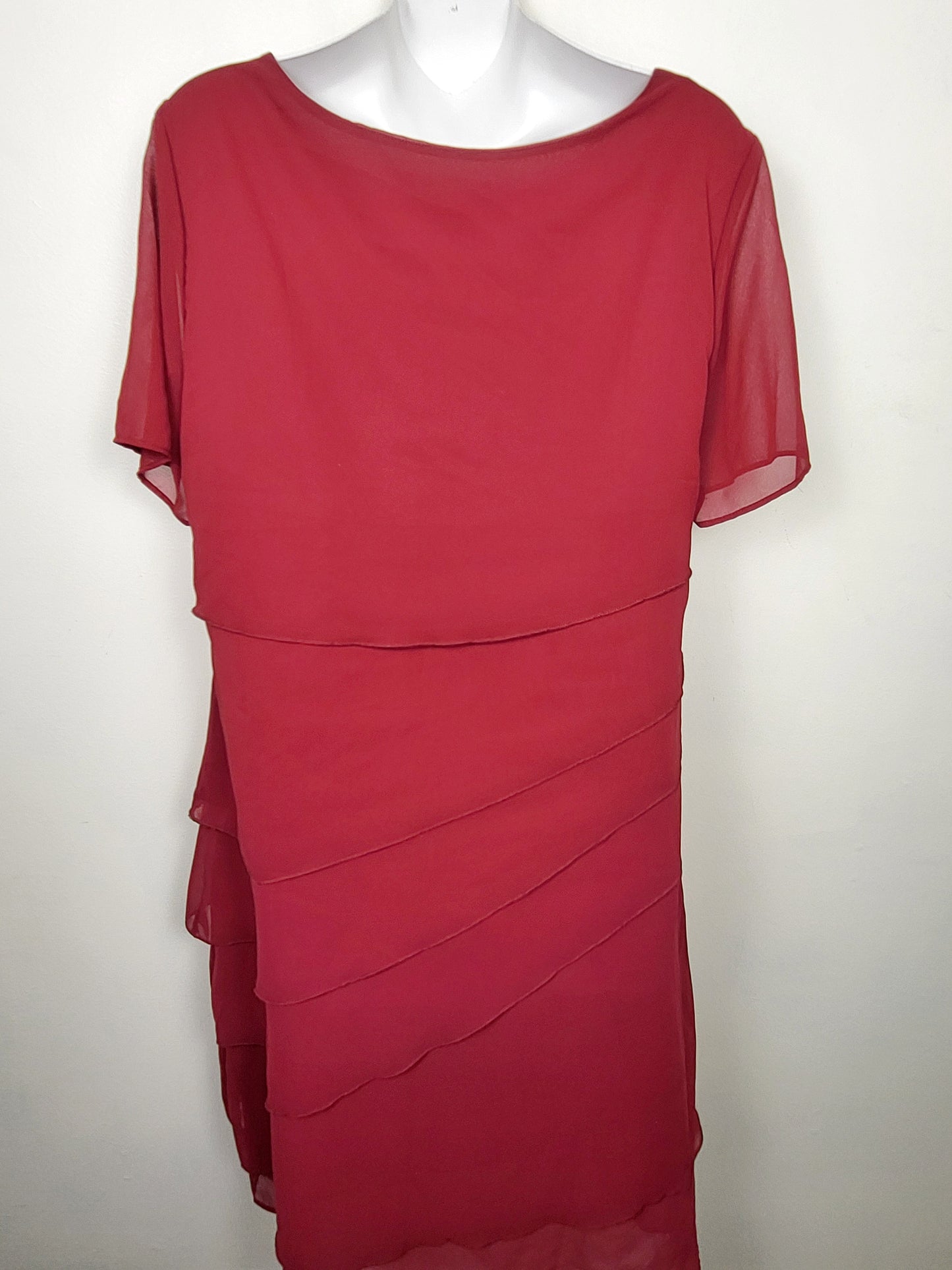 Red tiered special occasion dress | Size LARGE