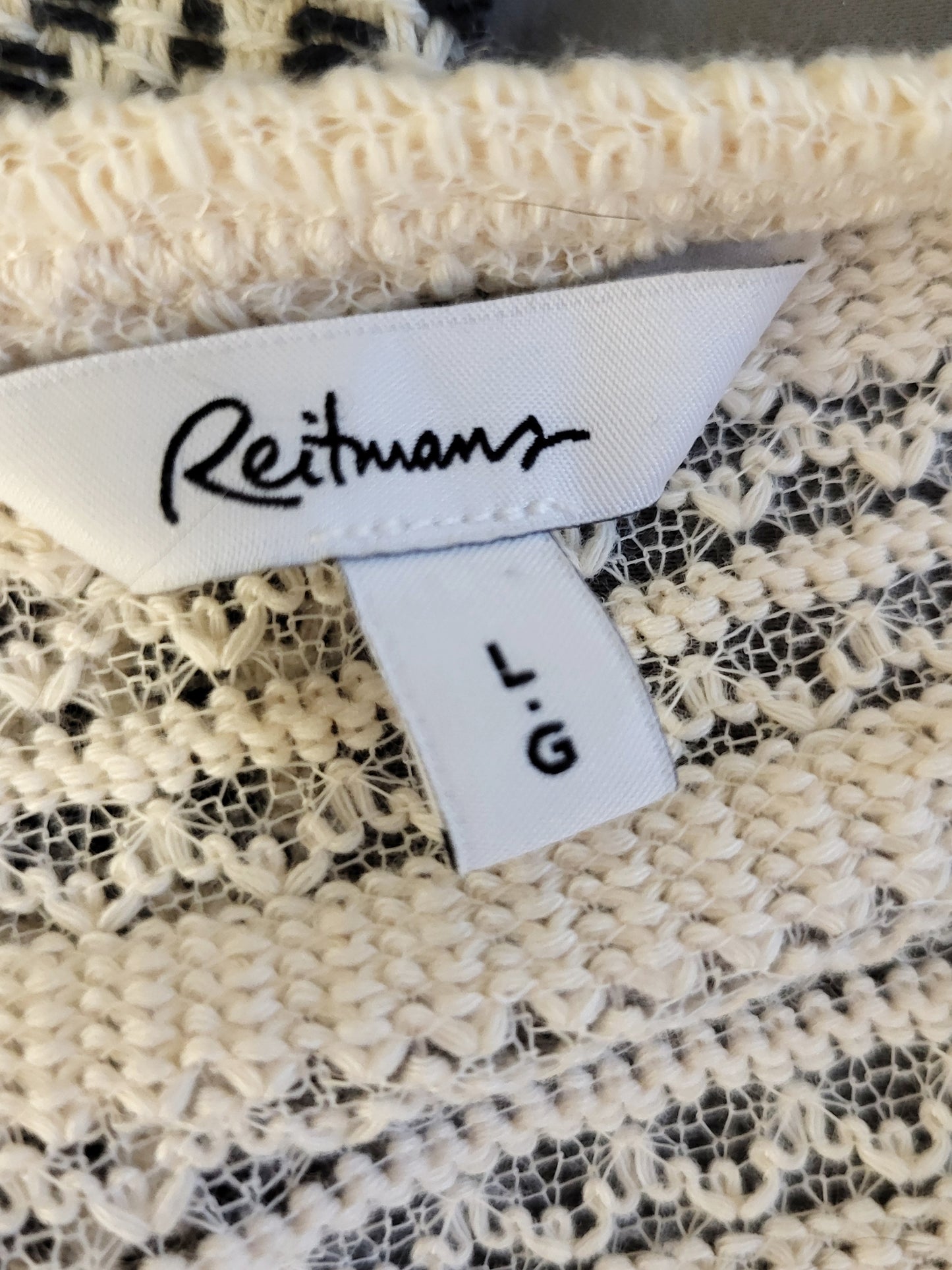 Reitmans ivory open knit lightweight sweater | Size LARGE