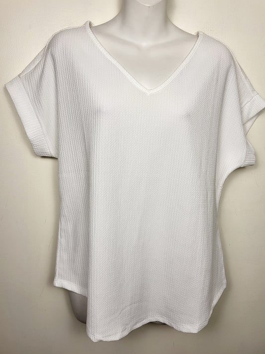 Cleo white textued top | Size MEDIUM