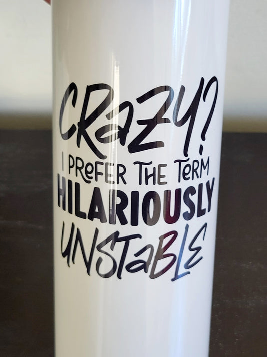 20 oz. skinny stainless steel tumbler with straw