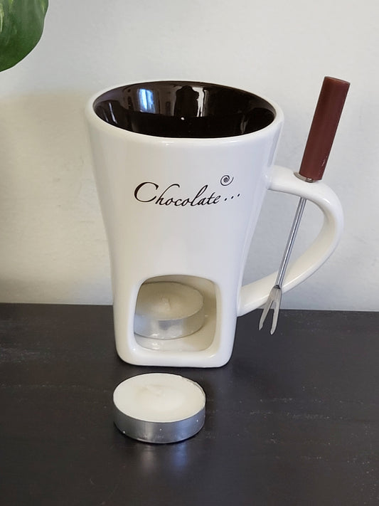 Personal sized chocolate fondue mug set (sorry, no shipping)