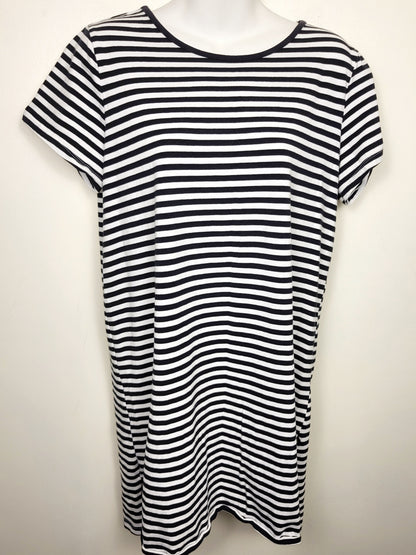 La Vie en Rose Aqua black striped t-shirt dress \ cover-up | Size MEDIUM