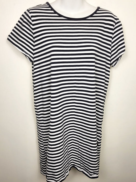 La Vie en Rose Aqua black striped t-shirt dress \ cover-up | Size MEDIUM