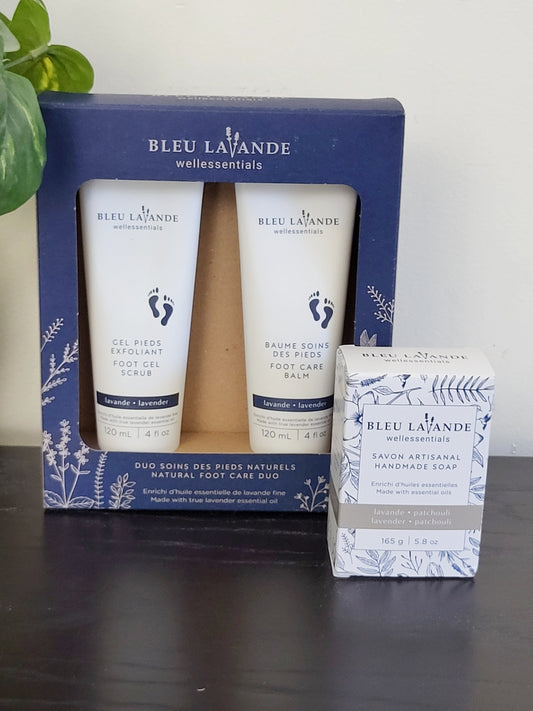NEW - Bleu Lavande self-care set (soap, foot balm, foot scrub)