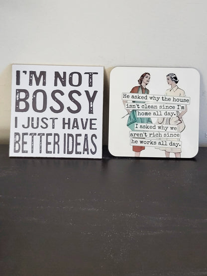 NEW - Cedar Mountain Studios cork coaster set